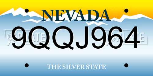 9QQJ964 Nevada License Plate