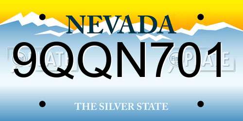 9QQN701 Nevada License Plate