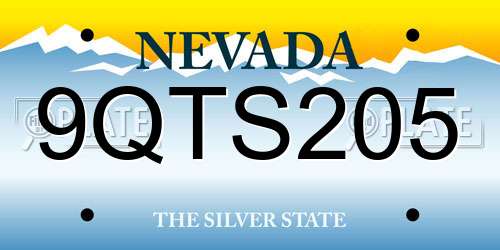 9QTS205 Nevada License Plate