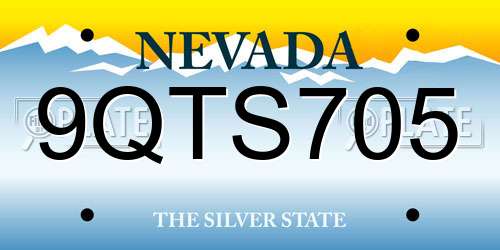 9QTS705 Nevada License Plate