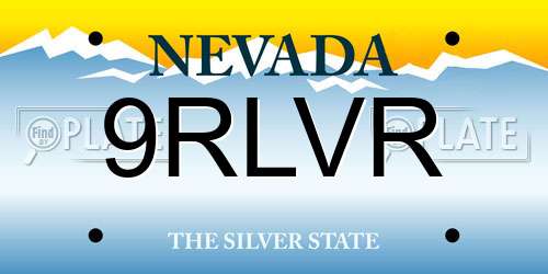 9RLVR Nevada License Plate