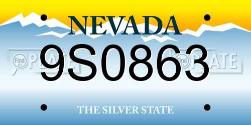 9S0863 Nevada License Plate