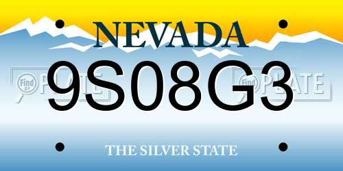 9S08G3 Nevada License Plate