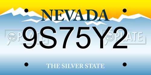9S75Y2 Nevada License Plate