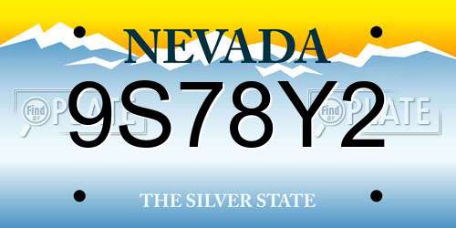9S78Y2 Nevada License Plate