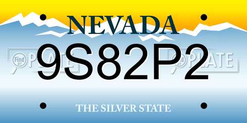9S82P2 Nevada License Plate