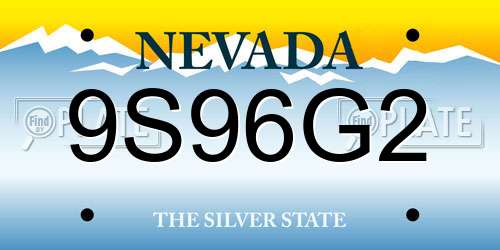 9S96G2 Nevada License Plate