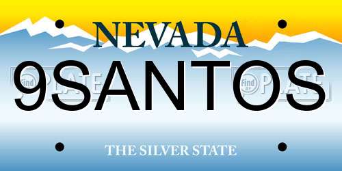 9SANTOS Nevada License Plate