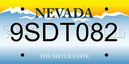 9SDT082 Nevada License Plate