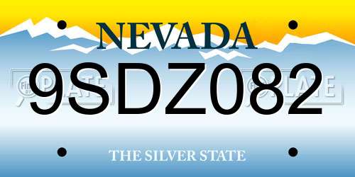 9SDZ082 Nevada License Plate