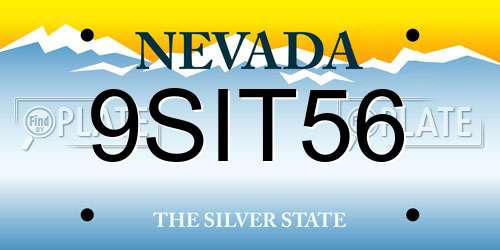 9SIT56 Nevada License Plate