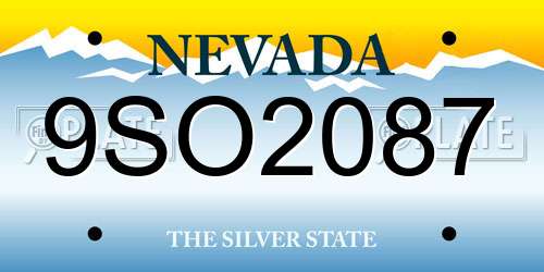 9SO2087 Nevada License Plate