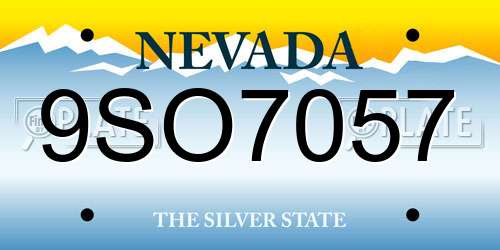 9SO7057 Nevada License Plate