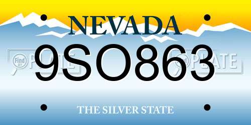 9SO863 Nevada License Plate