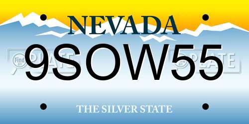 9SOW55 Nevada License Plate