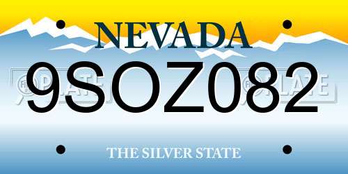 9SOZ082 Nevada License Plate