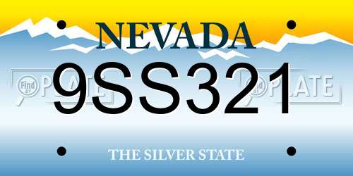 9SS321 Nevada License Plate