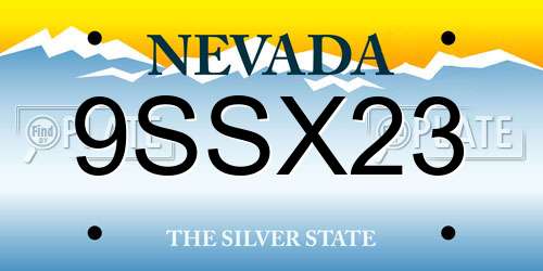 9SSX23 Nevada License Plate