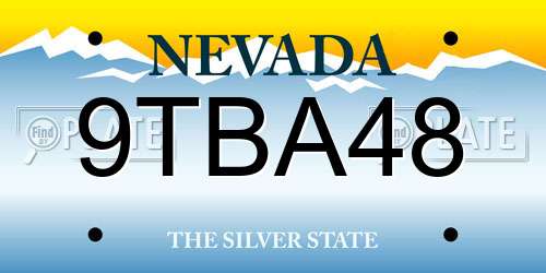 9TBA48 Nevada License Plate