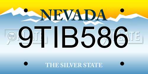 9TIB586 Nevada License Plate