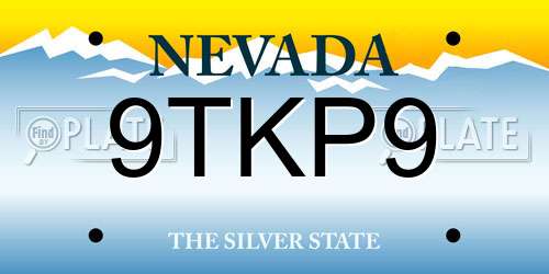 9TKP9 Nevada License Plate