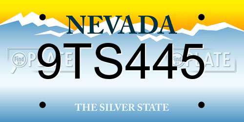 9TS445 Nevada License Plate