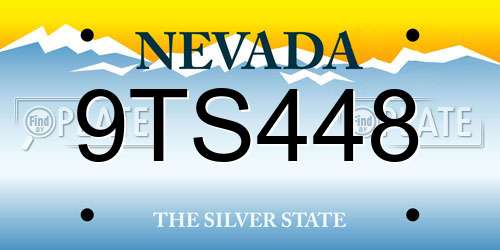 9TS448 Nevada License Plate