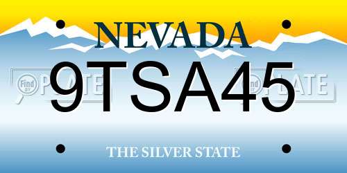 9TSA45 Nevada License Plate
