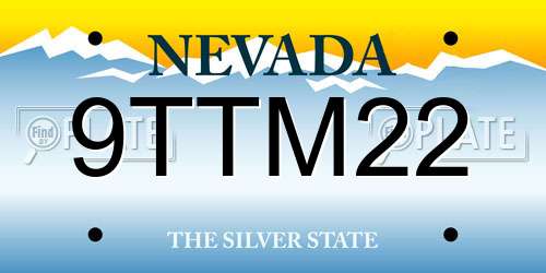 9TTM22 Nevada License Plate