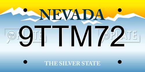 9TTM72 Nevada License Plate