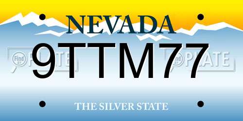 9TTM77 Nevada License Plate