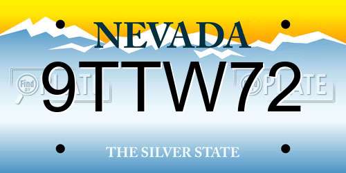 9TTW72 Nevada License Plate