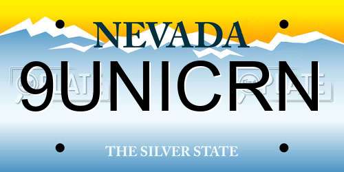 9UNICRN Nevada License Plate
