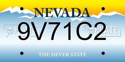 9V71C2 Nevada License Plate
