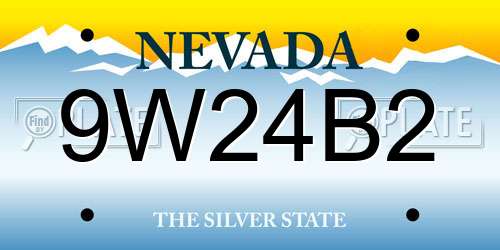 9W24B2 Nevada License Plate