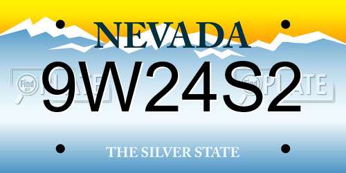 9W24S2 Nevada License Plate