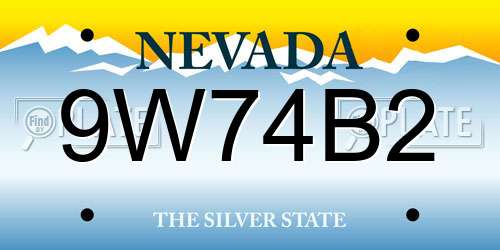9W74B2 Nevada License Plate
