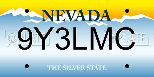 9Y3LMC Nevada License Plate