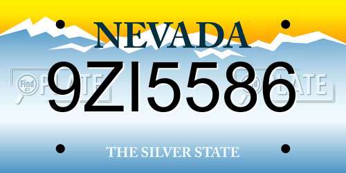 9ZI5586 Nevada License Plate