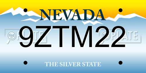 9ZTM22 Nevada License Plate