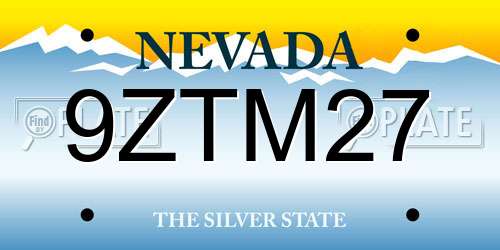 9ZTM27 Nevada License Plate