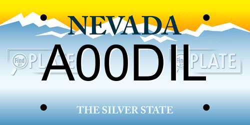 A00DIL Nevada License Plate