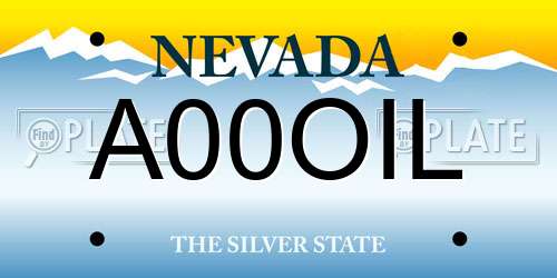 A00OIL Nevada License Plate
