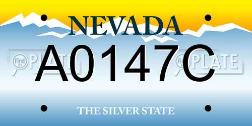 A0147C Nevada License Plate