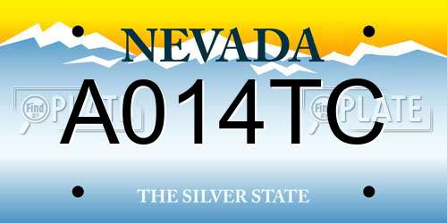 A014TC Nevada License Plate