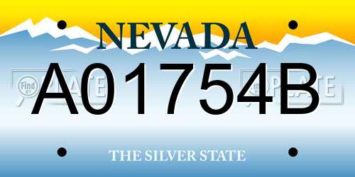 A01754B Nevada License Plate
