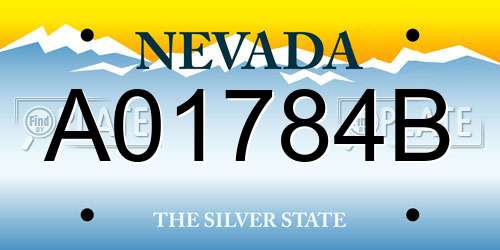 A01784B Nevada License Plate