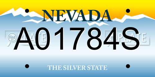 A01784S Nevada License Plate