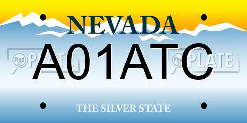 A01ATC Nevada License Plate