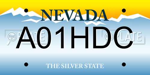A01HDC Nevada License Plate